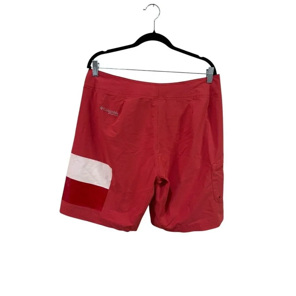 Columbia PFG Board Shorts Texas Flag Swim Trunks Outdoor Red Size 34
